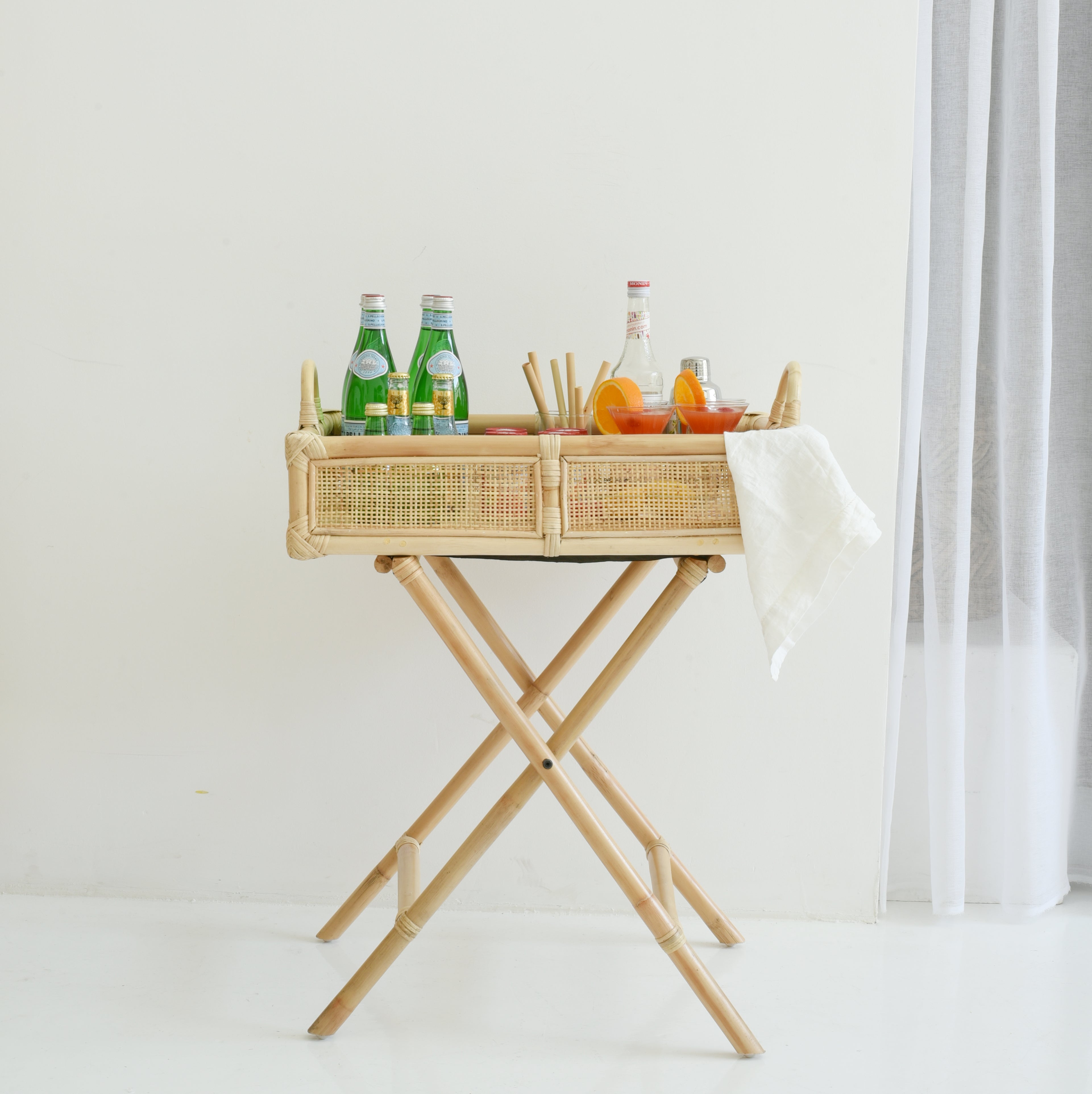 Rattan Tray with Stand