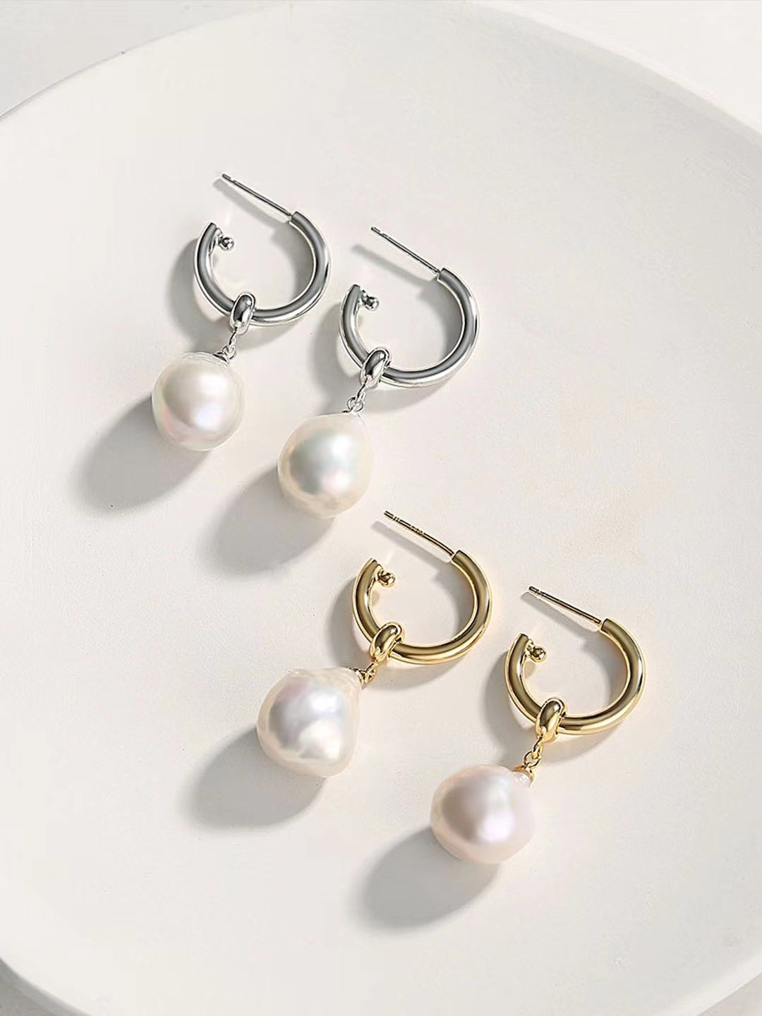 Baroque Pearl Earrings with 2 Wearing Ways E0696