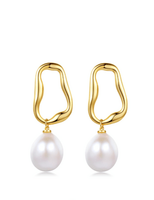 Baroque Shaped Pearl Earrings E0687