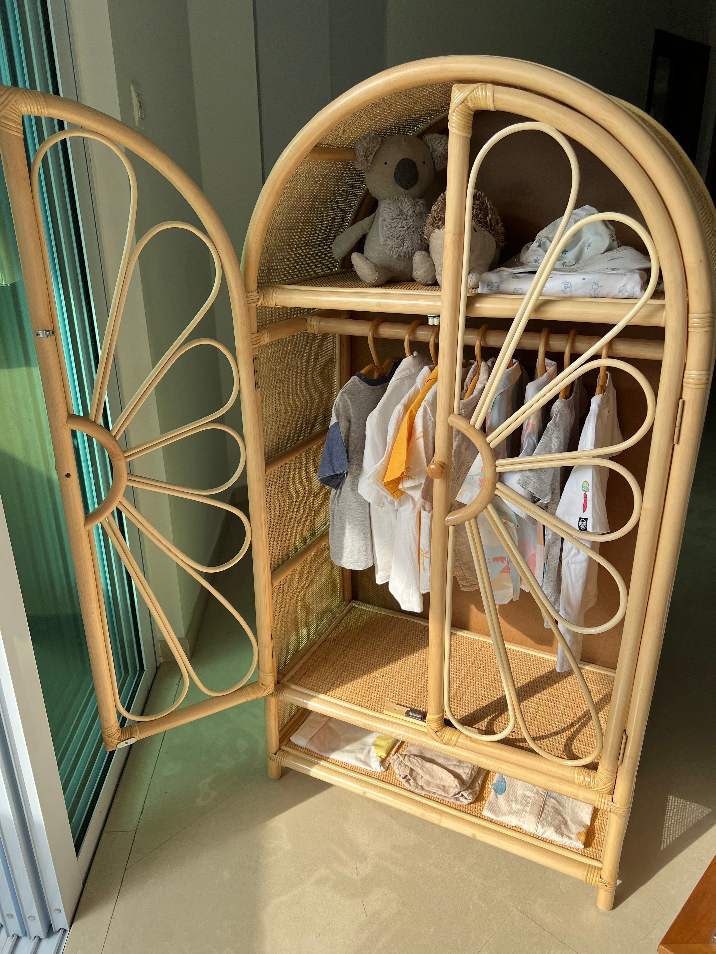 Rattan Kids Wardrobe