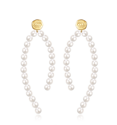 Long Natural Pearl Earrings (single) E0701