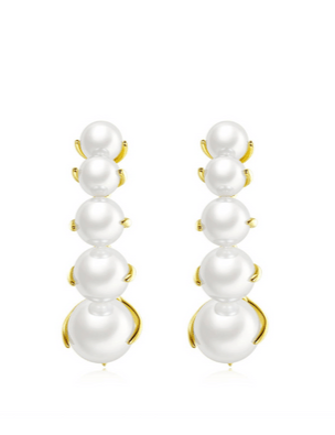 Minimalist Shell Pearl Earrings E0585