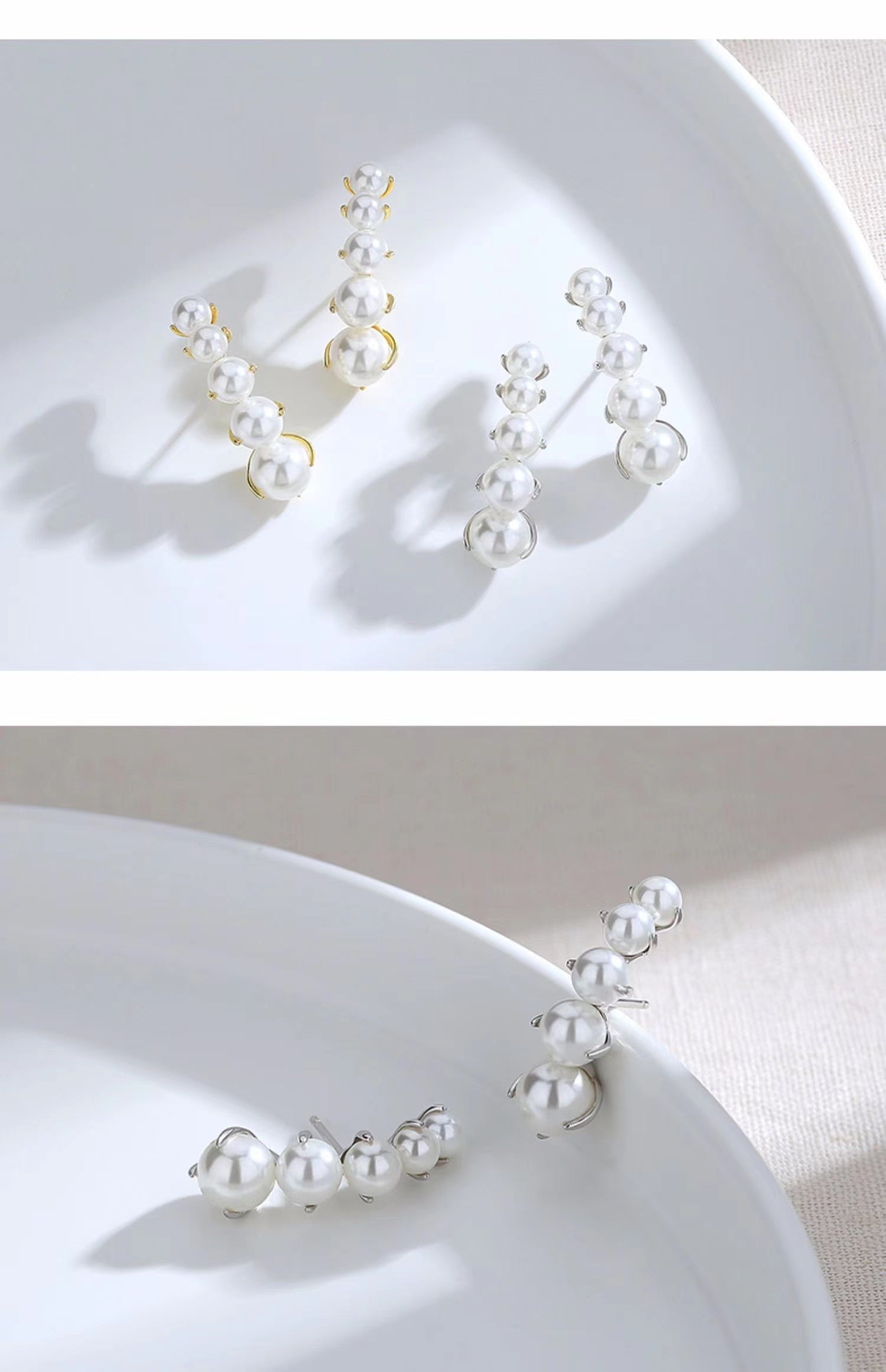 Minimalist Shell Pearl Earrings E0585