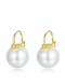 Minimalist Shell Pearl Hoops E0374