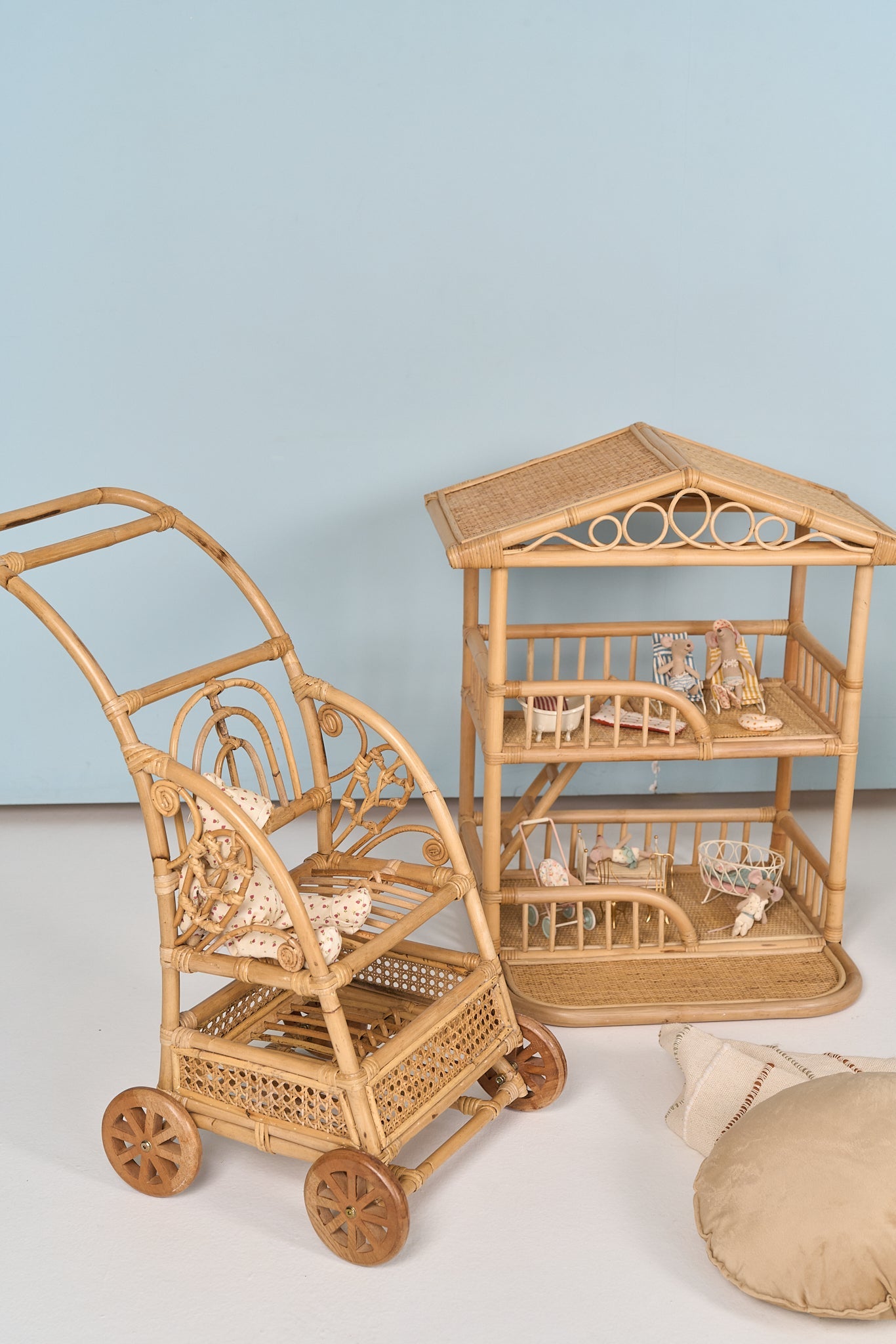 Natura Ines Rattan Doll Pram