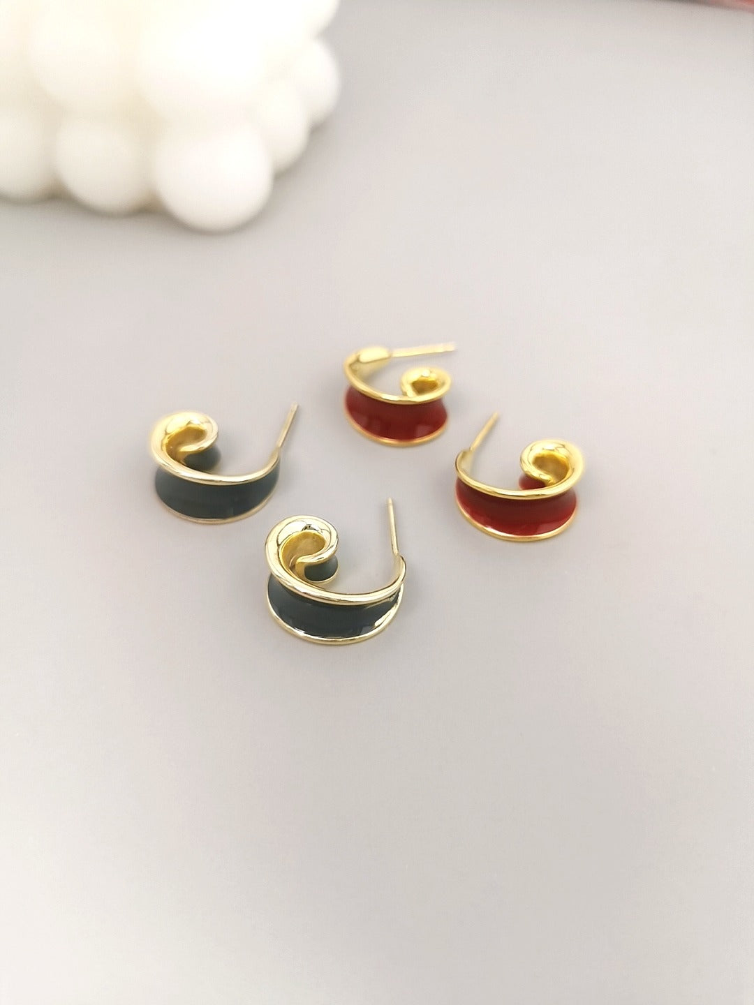 Red Oil-drop Glaze Earrings E0369