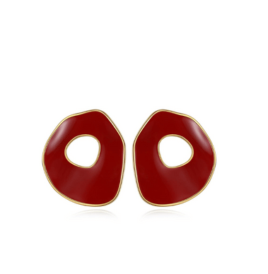 Red Oil-drop Glaze Earrings E0563