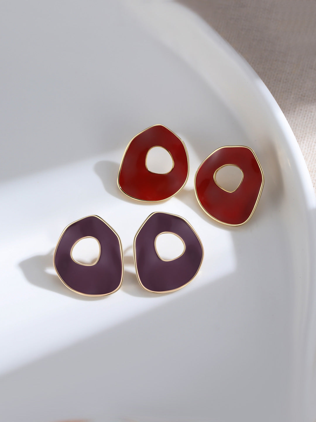 Red Oil-drop Glaze Earrings E0563