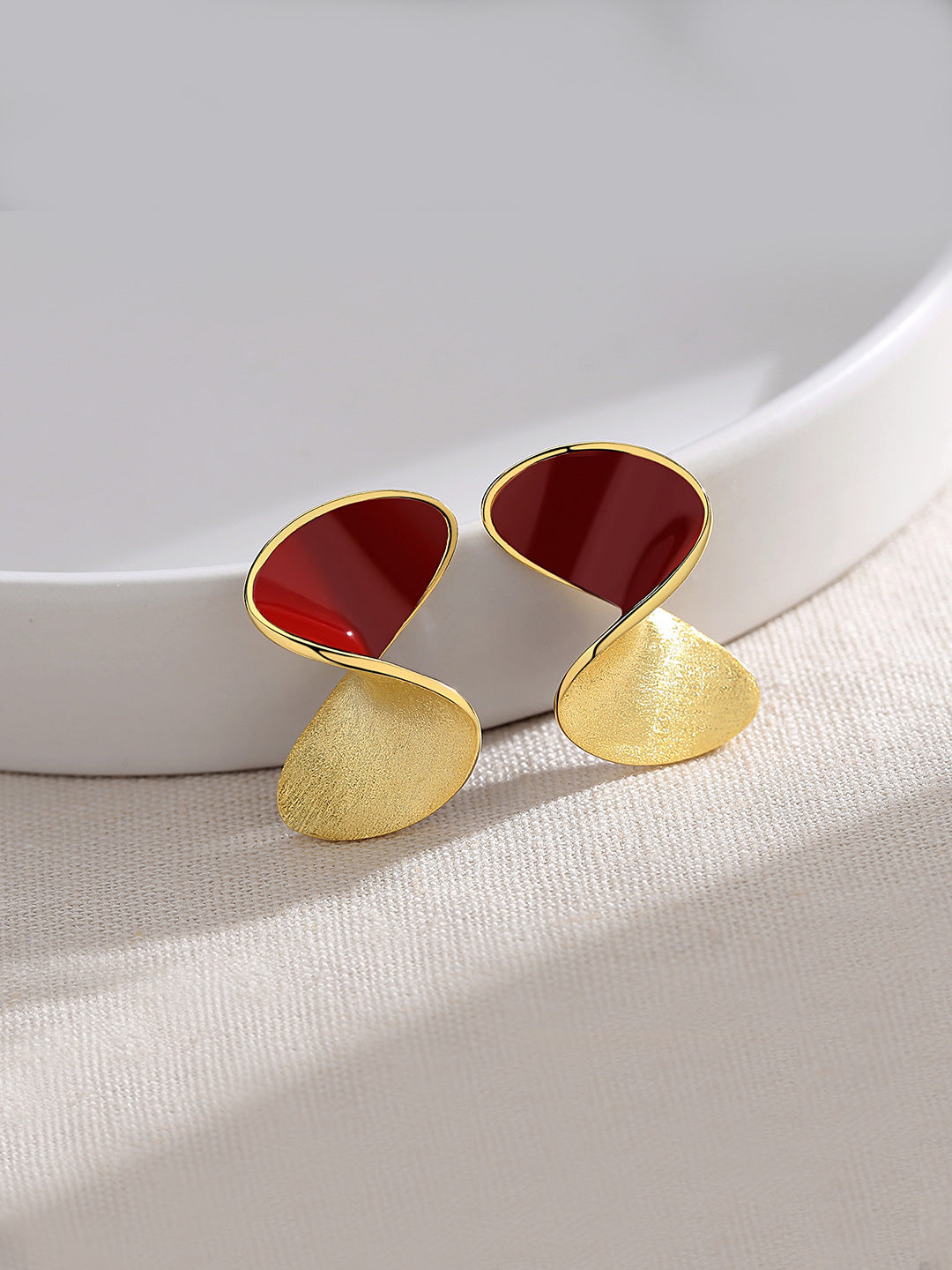 Red Oil-drop Glaze Earrings E0604