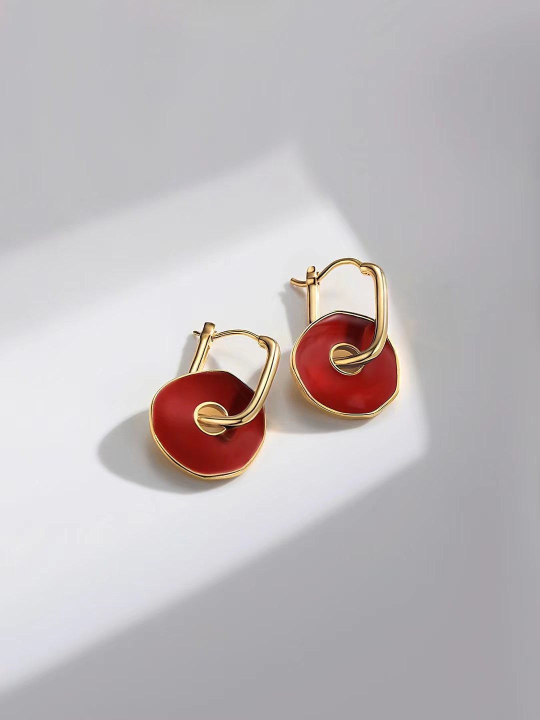 Red Oil-drop Glaze Earrings E0610