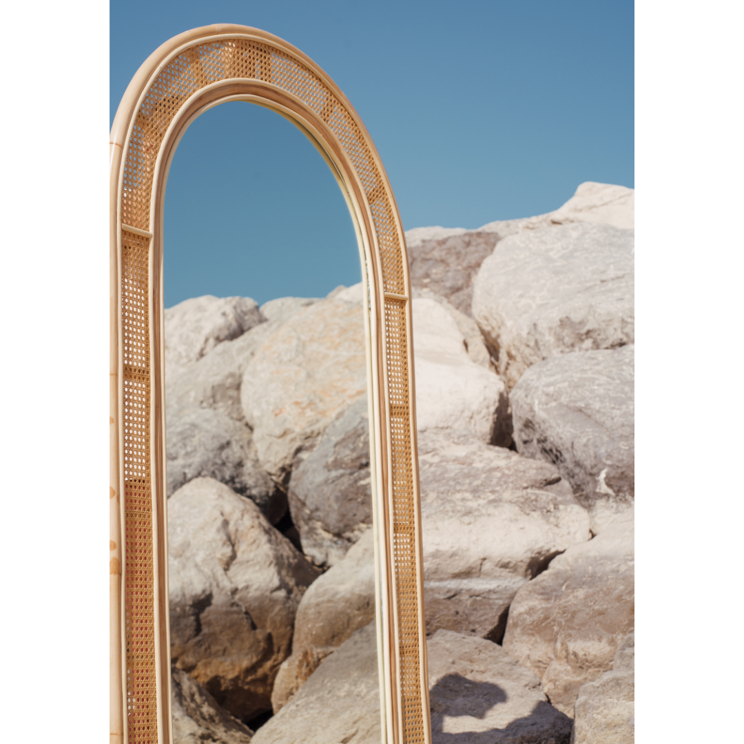 Natura Yerevan Rattan Floor Mirror