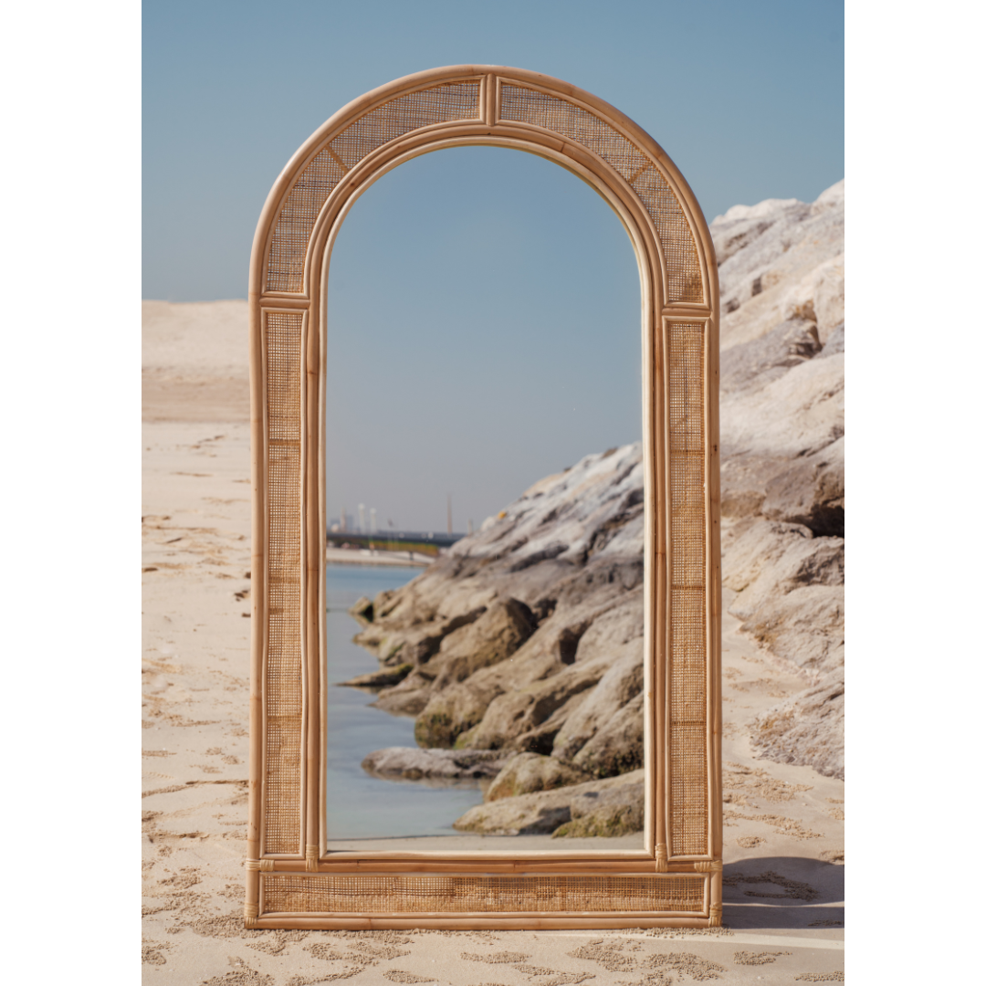 Natura Yerevan Rattan Floor Mirror