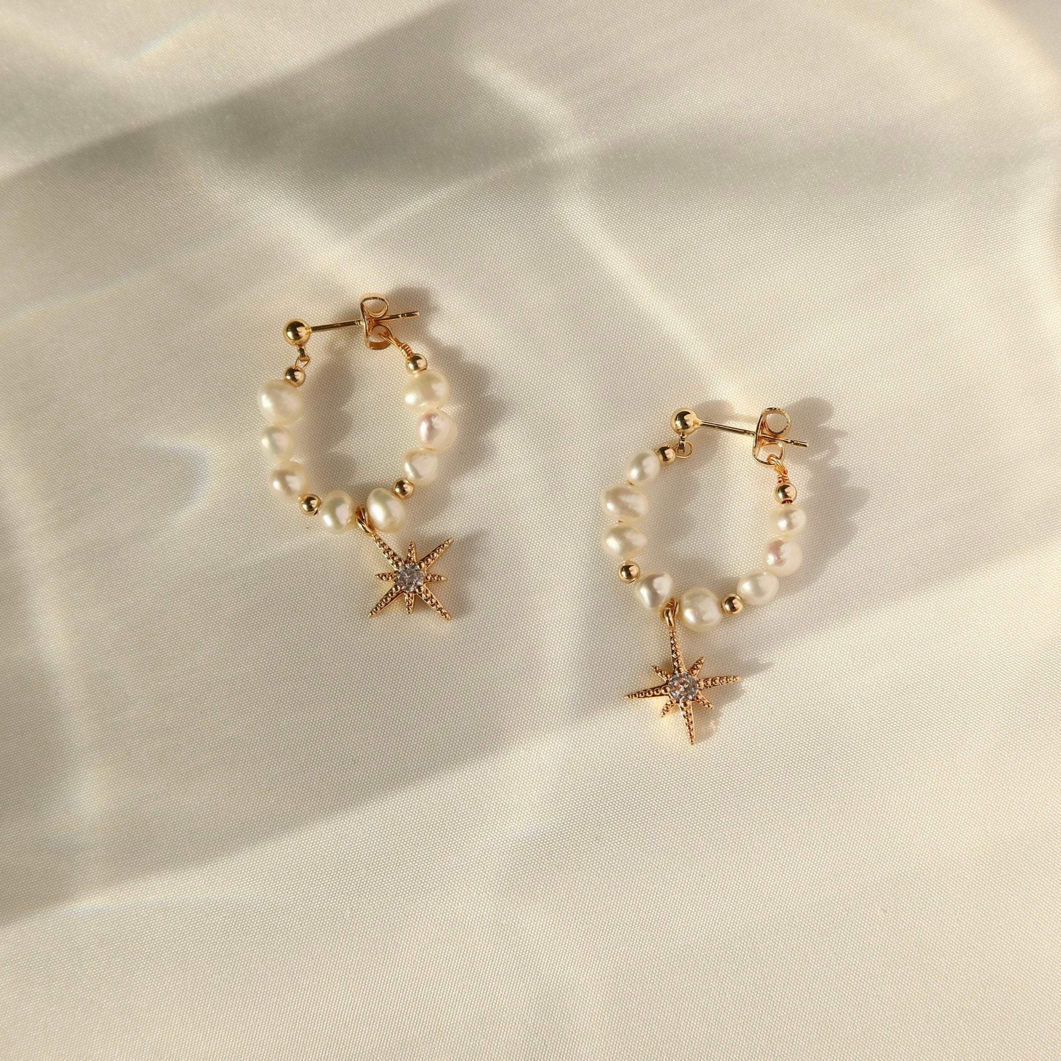 Giselle Baroque Pearl Hoops