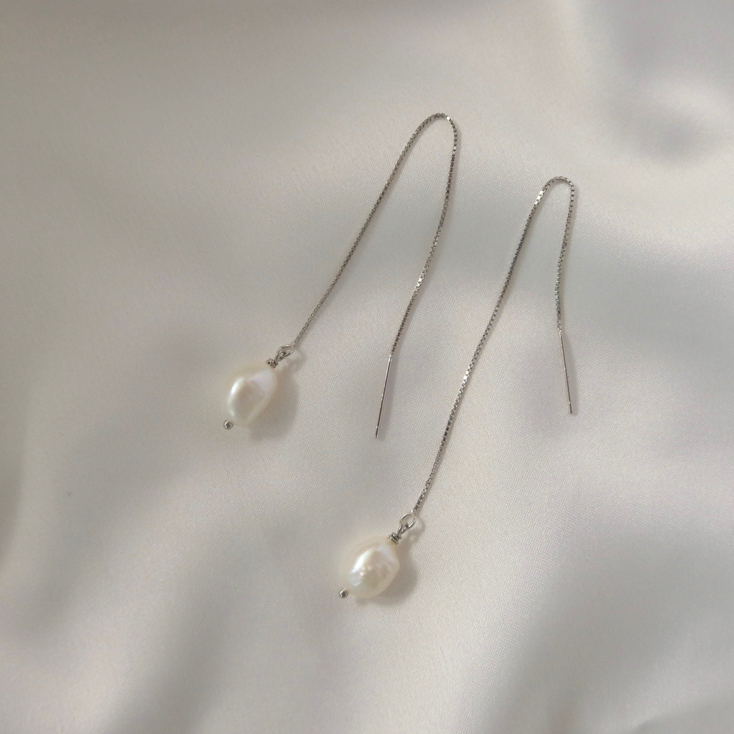 Cécile Pearl Threader Earrings